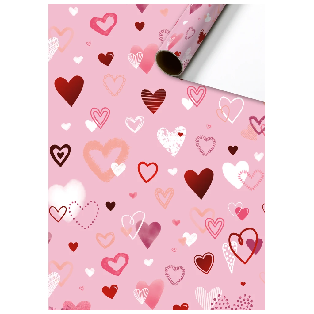 Gift Wrapping Paper “Amaia” | 70 cm × 1,5 m, 76 gsm, pink/rose