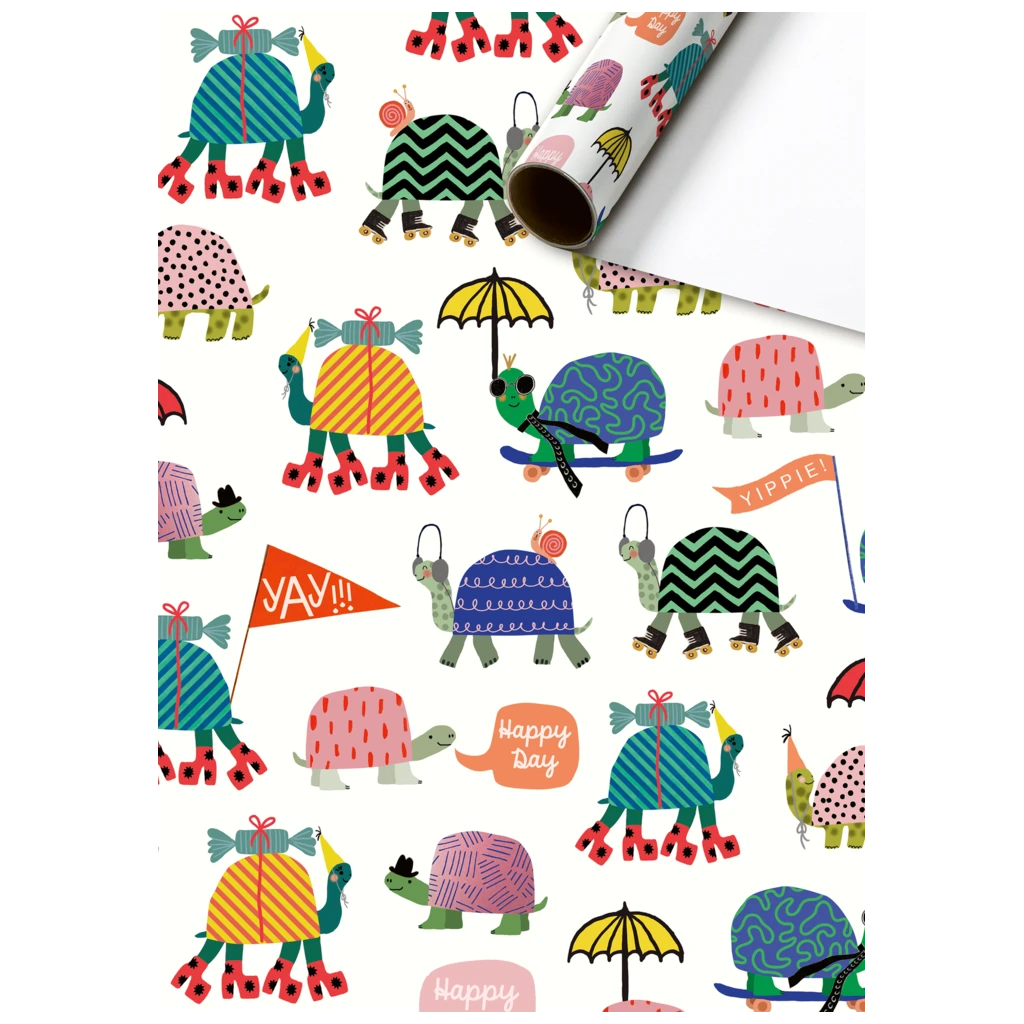 Gift Wrapping Paper “Tartino” | 70 cm × 2 m, 80 gsm, white/multi-coloured