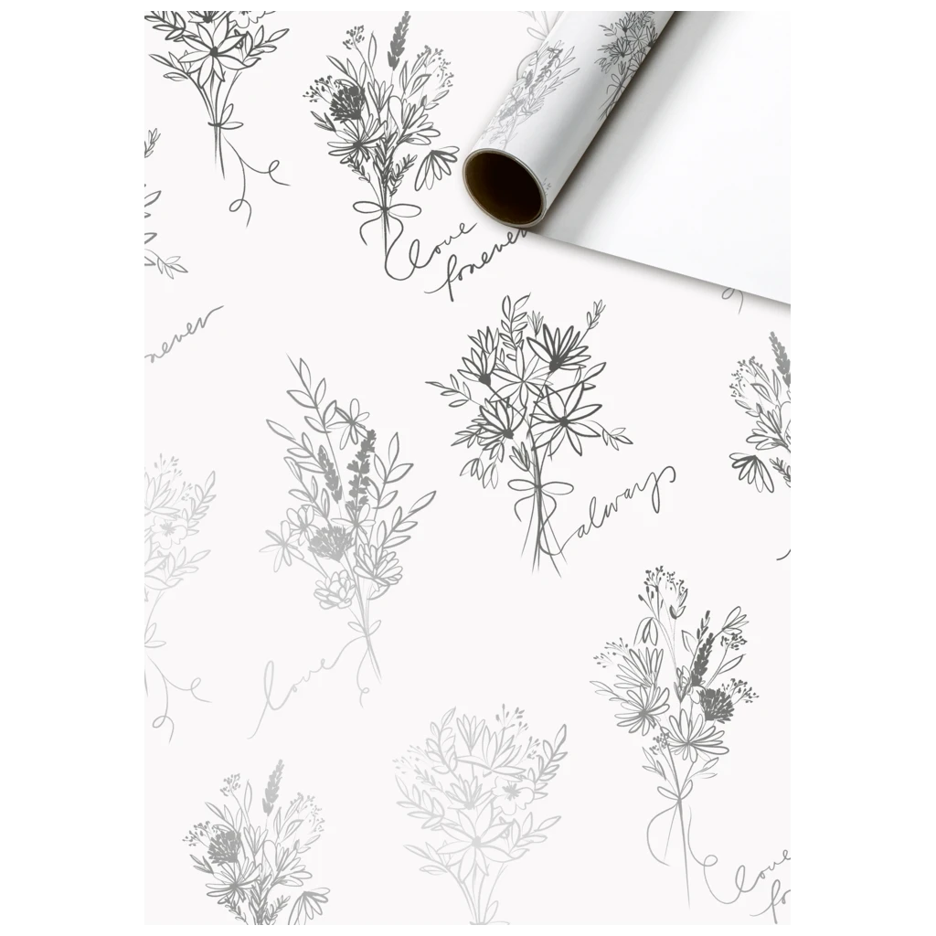 Papier cadeau « Kaleo » | 70 cm × 1,5 m, 76 g/m², blanc