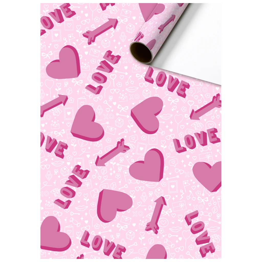 Gift Wrapping Paper “Winnie” | 70 cm × 2 m, 80 gsm, pink/rose