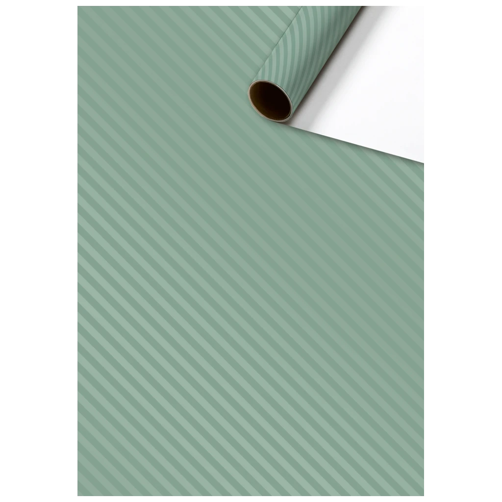 Gift Wrapping Paper “Stribe” | 70 cm × 2 m, 80 gsm, sage
