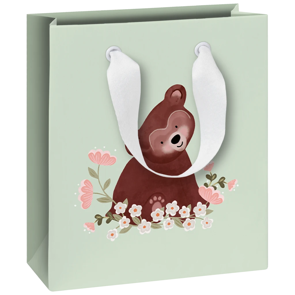 Geschenktasche „Momo“ | 18×21×8 cm, 230 g/m², hellgrün