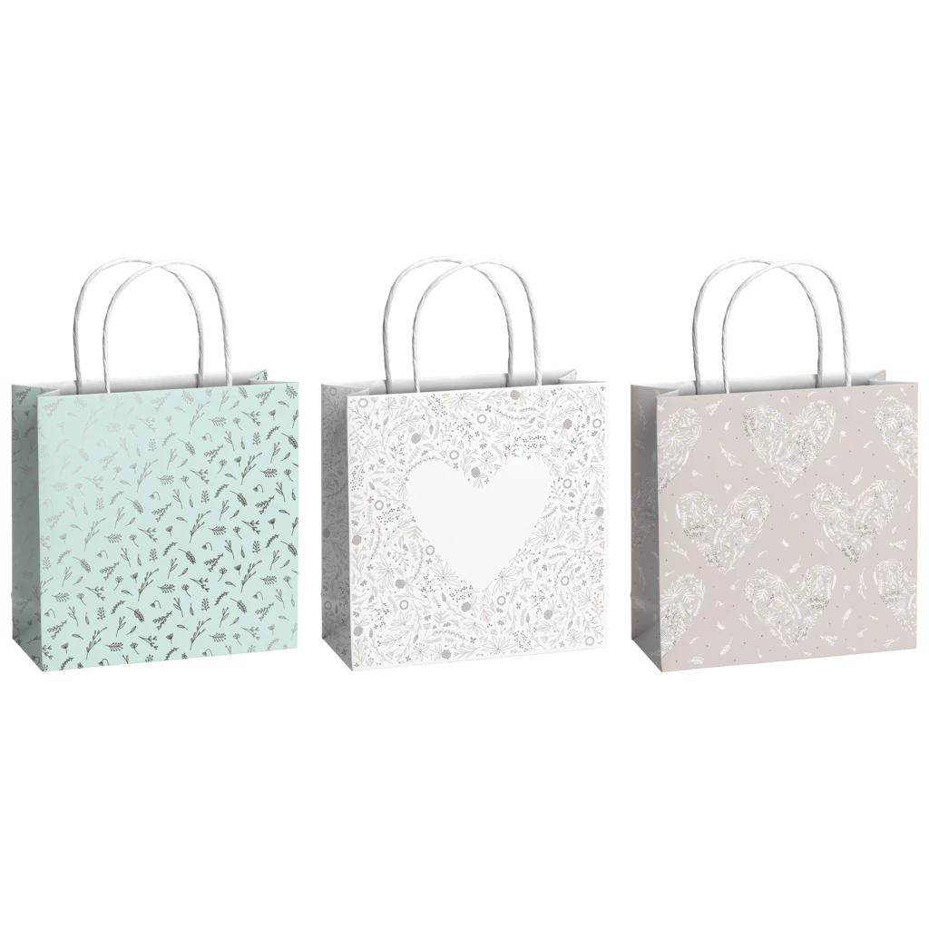 Set de pochettes cadeaux « Eldana » | 20×20×8 cm, 200 g/m², 3 pièce(s)