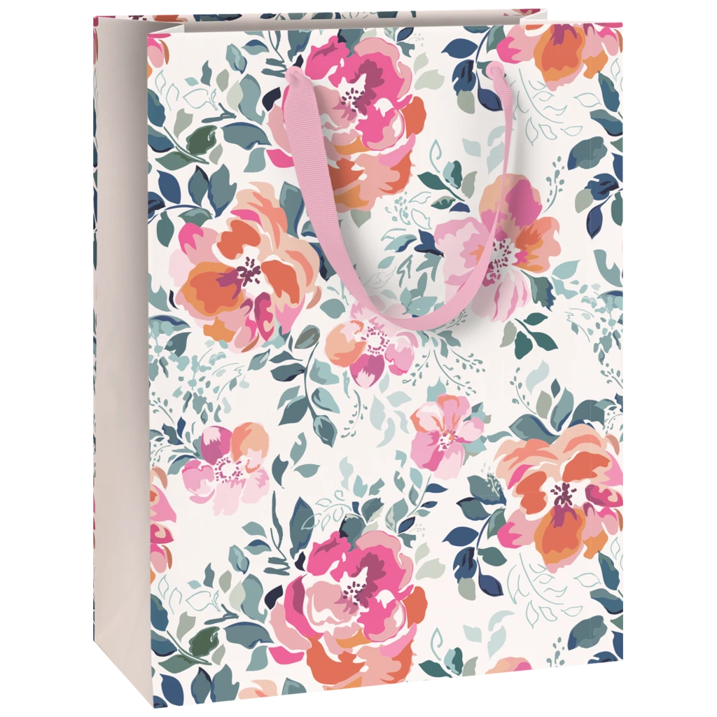Pochettes cadeaux « Roses » | 23×30×13 cm, 180 g/m², multicolore, pastel