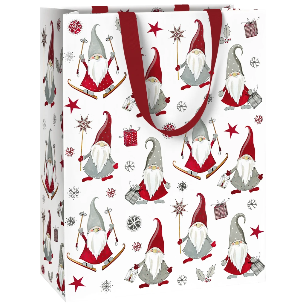 Pochette cadeau « Nisse rouge » | 23×30×13 cm, 230 g/m², rouge