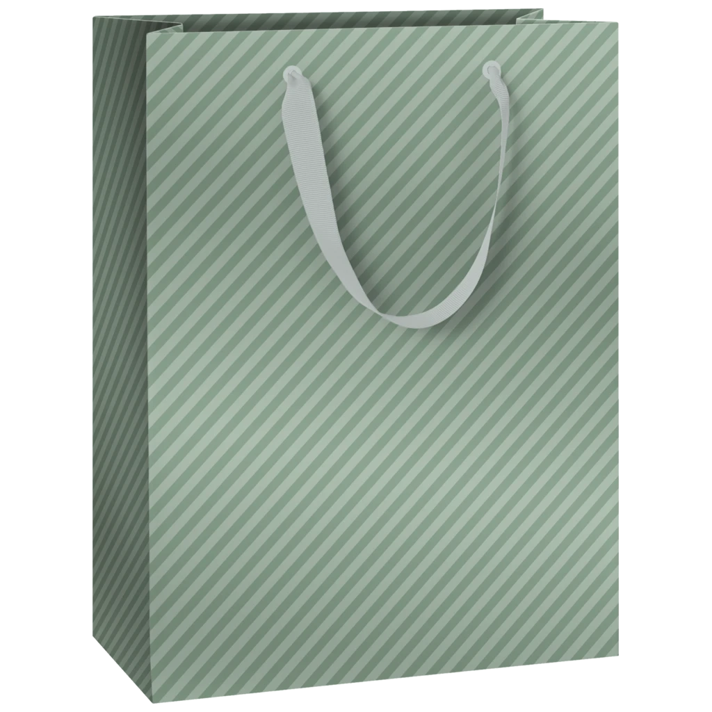 Gift Bag “Stribe” | 23×30×13 cm, 230 gsm, sage
