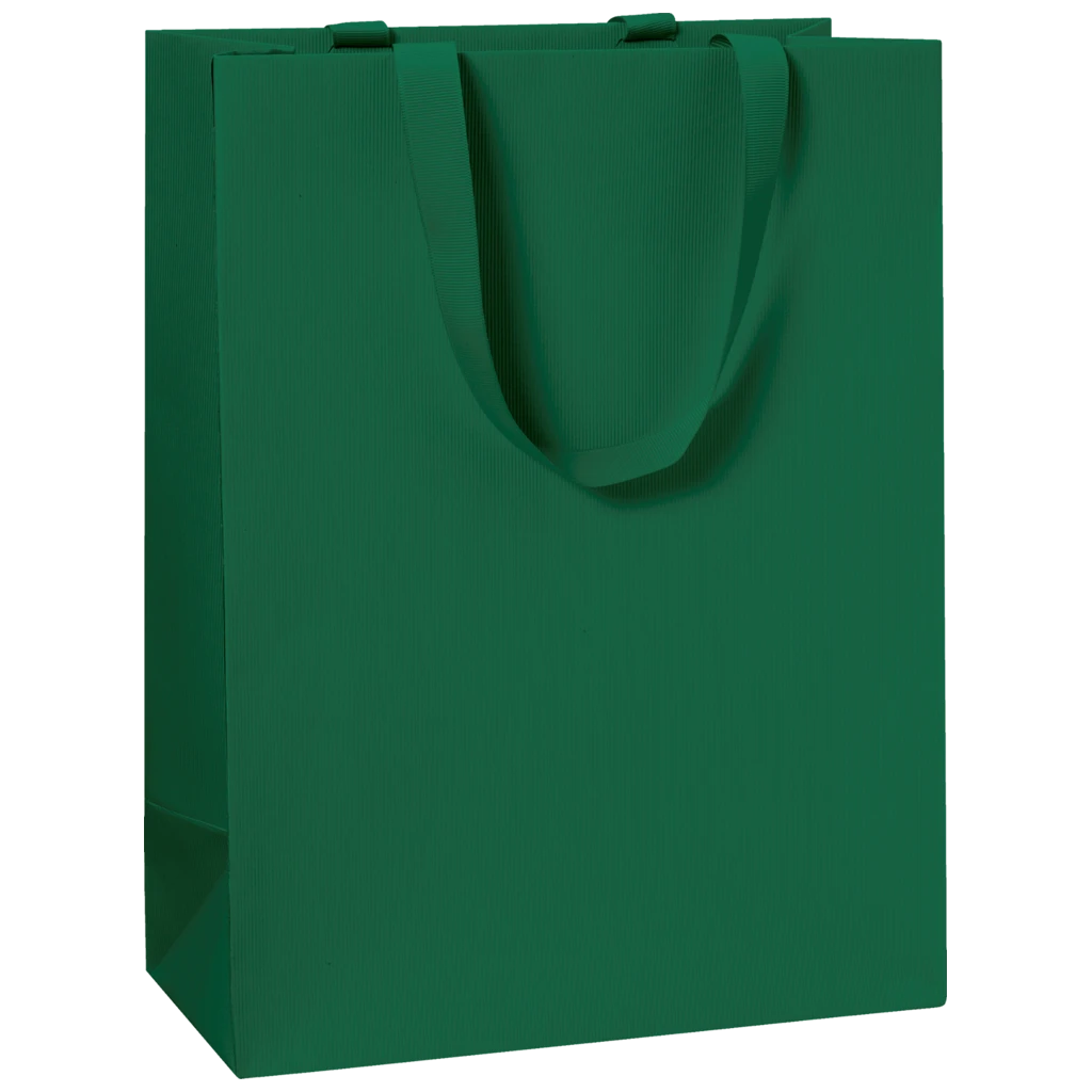 Gift Bags One Colour | 23×30×13 cm, 250 gsm, dark green