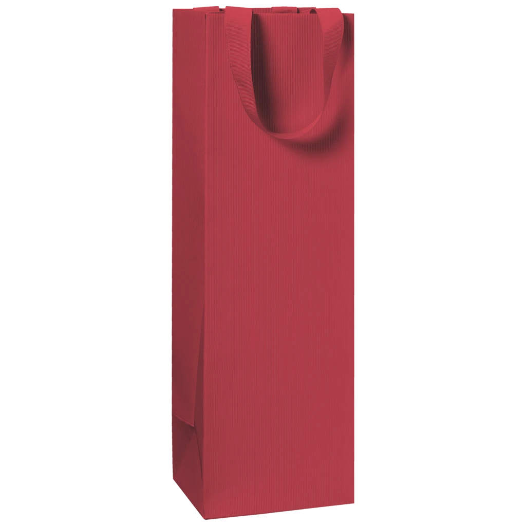 Sacs à bouteilles One Colour | 11×36×10,5 cm, 250 g/m², rouge foncé
