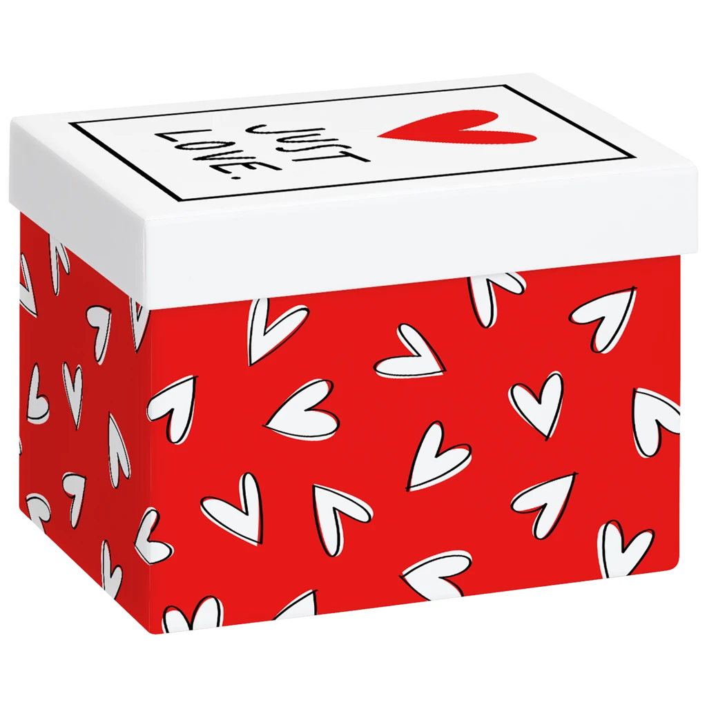 Boîte cadeau « Riley » | 12×12×16,5 cm, 120 g/m², rouge