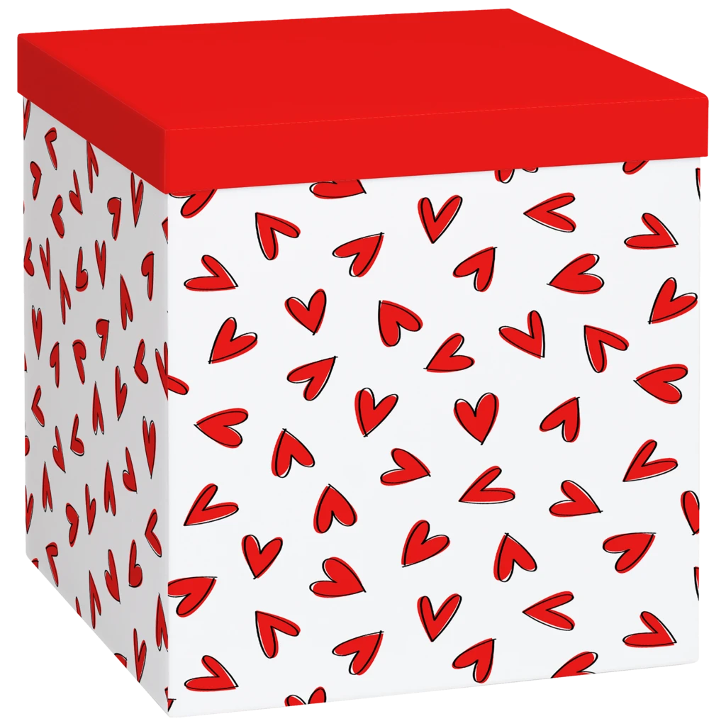 Boîte cadeau « Riley » | 23×24×23 cm, 120 g/m², rouge