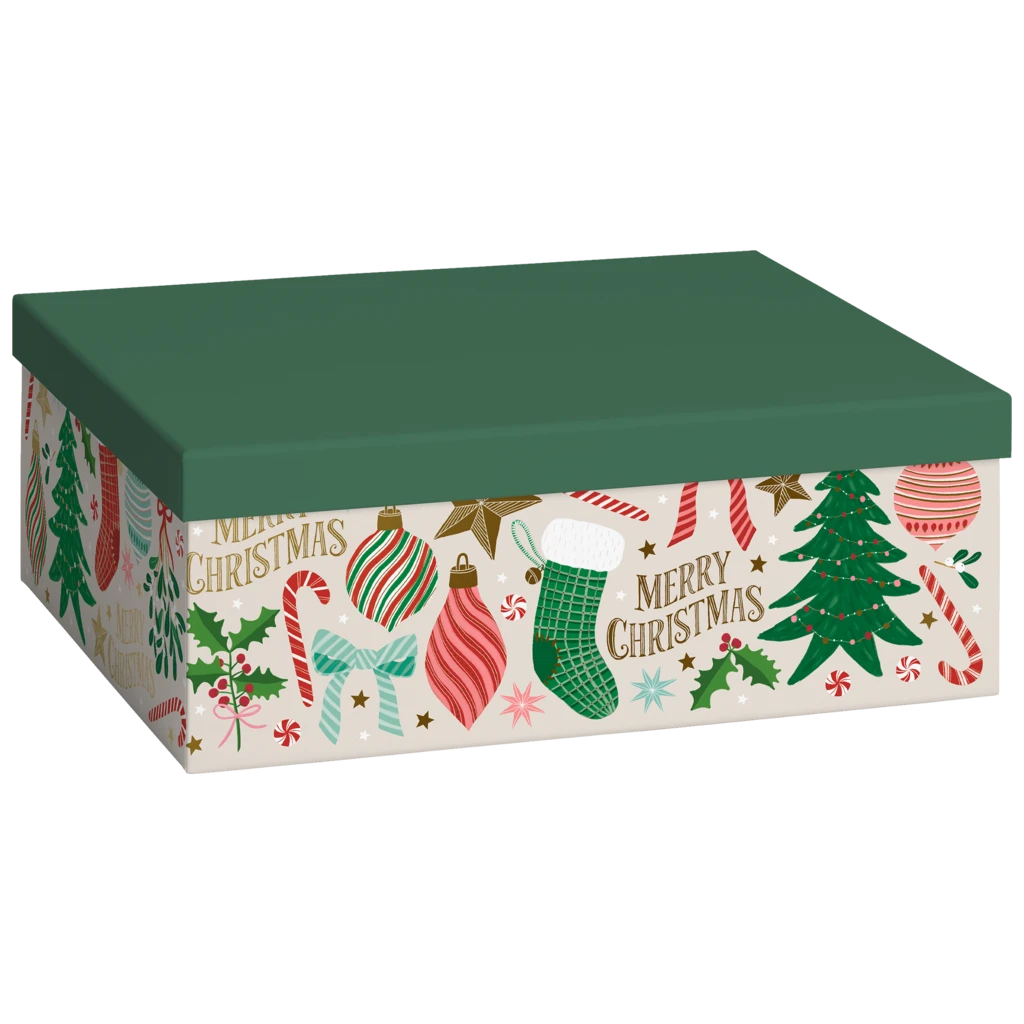 Gift Box “Charlize” | 24×12×33 cm, 120 gsm, beige/dark green