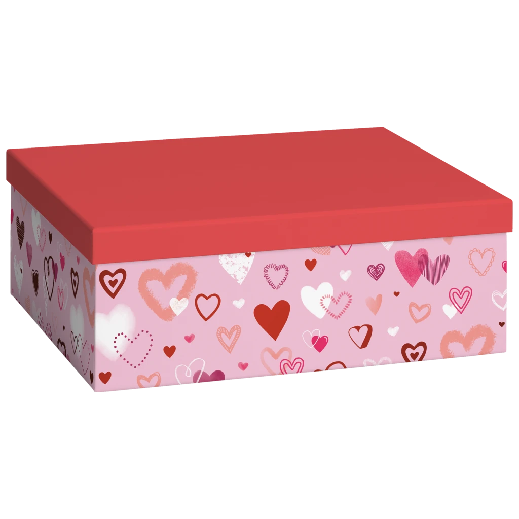 Boîte cadeau « Amaia » | 24×12×33 cm, 120 g/m², rose/rouge