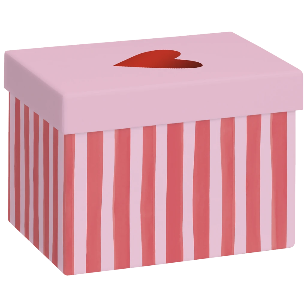 Boîte cadeau « Amaia » | 12×12×16,5 cm, 120 g/m², rose/rouge