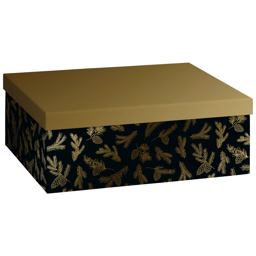 Gift Boxes “Mariola” | 24×12×33 cm, 120 gsm, black/gold