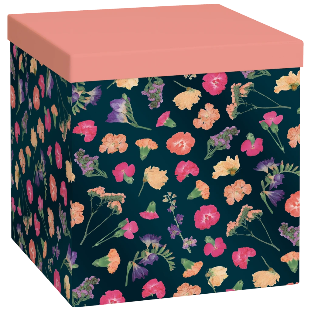 Gift Box “Maila” | 23×24×23 cm, apricot/petrol