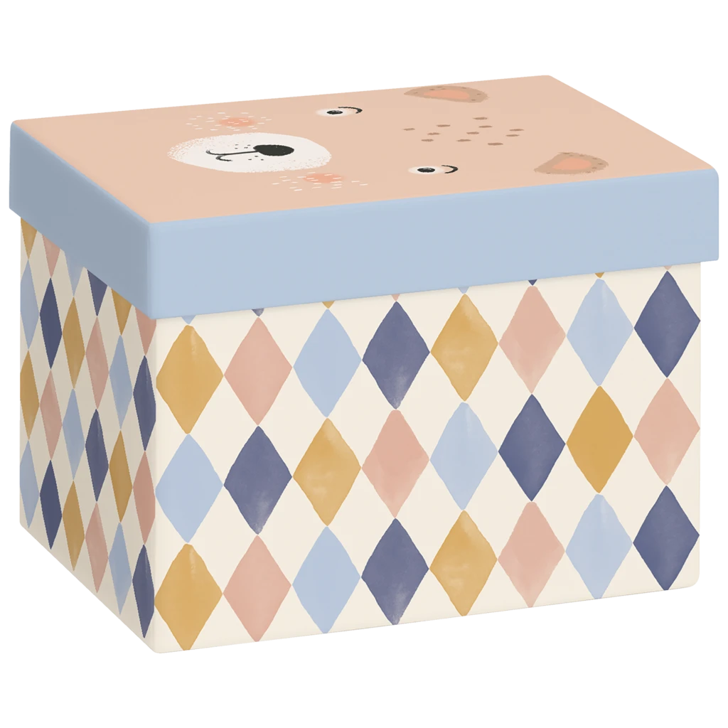 Gift Box “Buba” | 12×12×16,5 cm, 120 gsm, multi-coloured, pastel