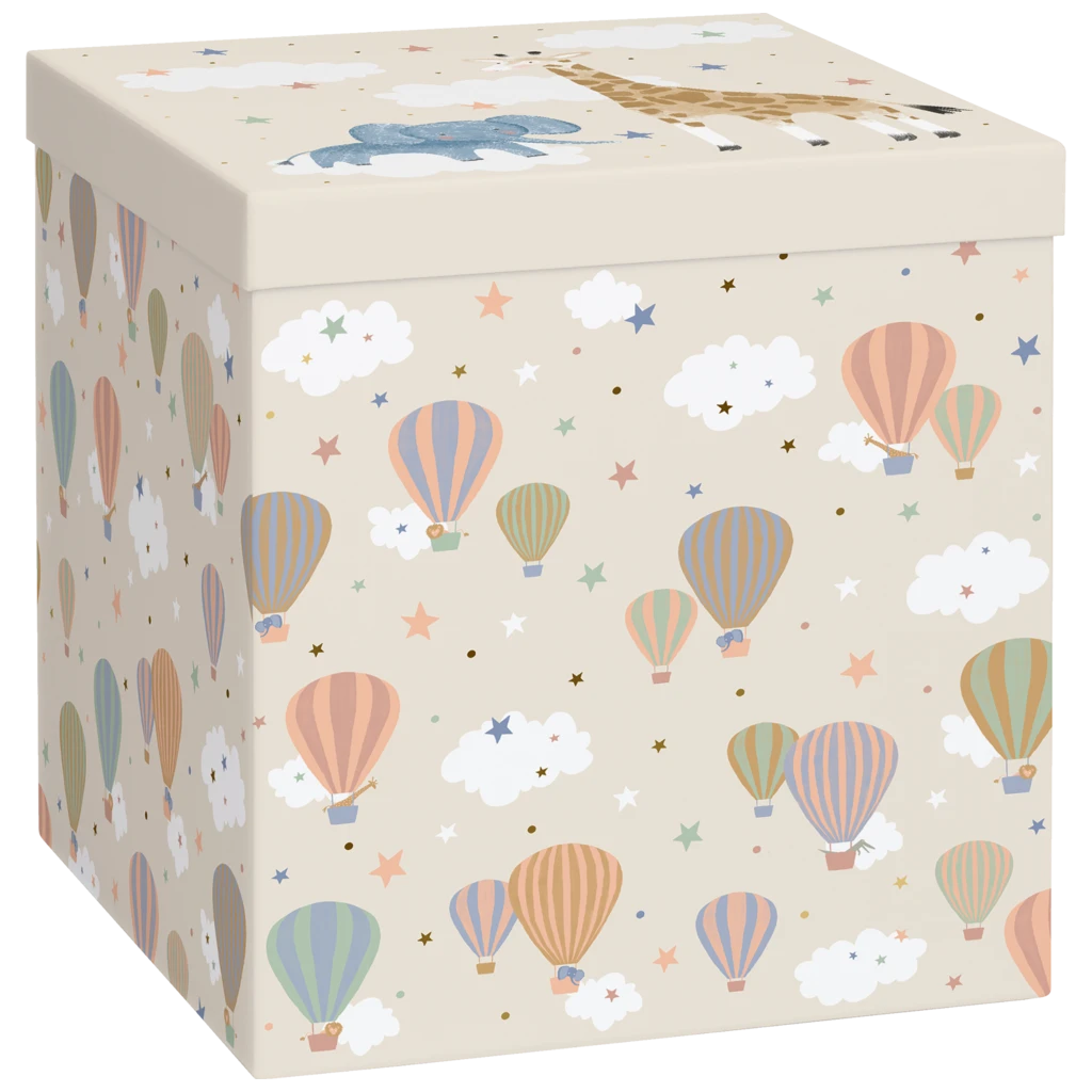 Gift Box “Mimmo” | 23×24×23 cm, white/beige