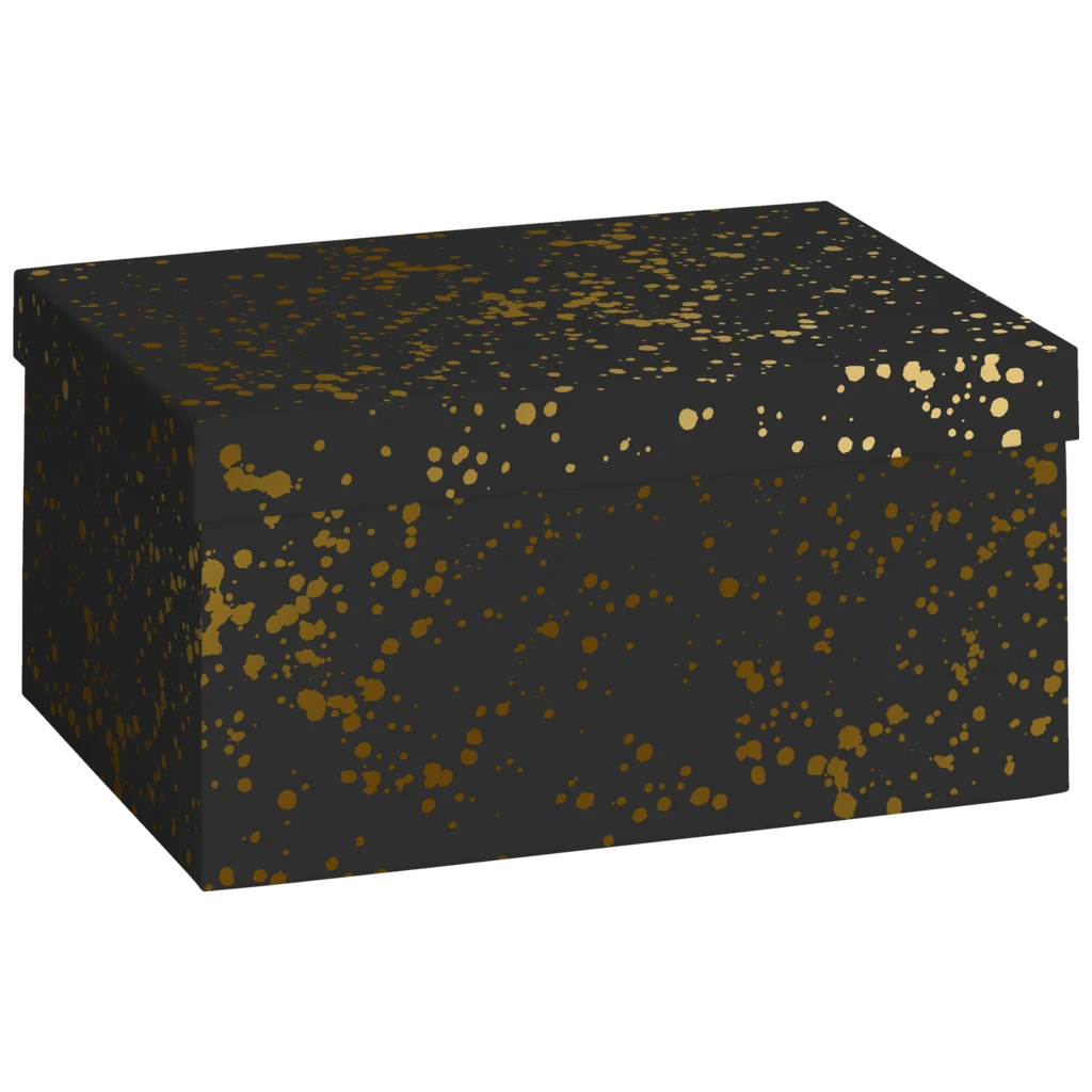 Gift Box “Speckle” | 16×12×24 cm, 120 gsm, black