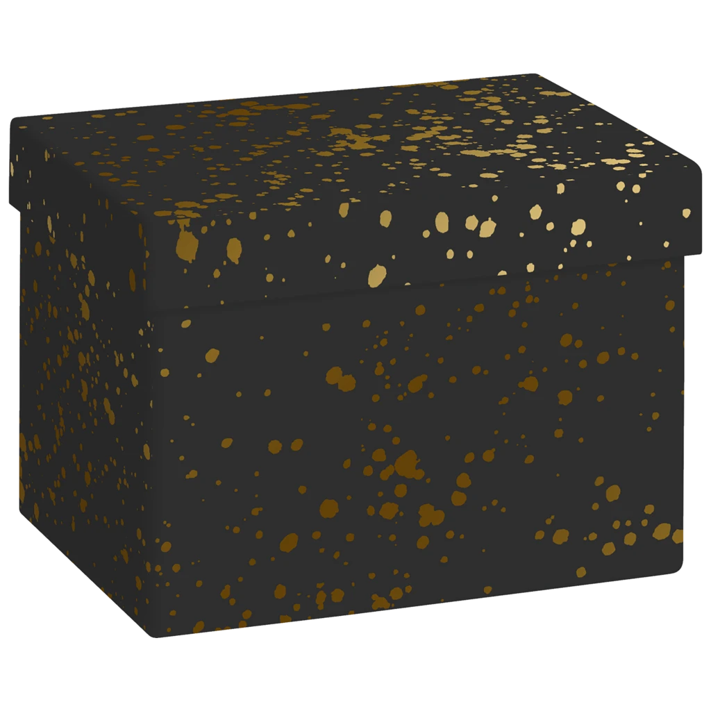 Gift Box “Speckle” | 12×12×16,5 cm, 120 gsm, black