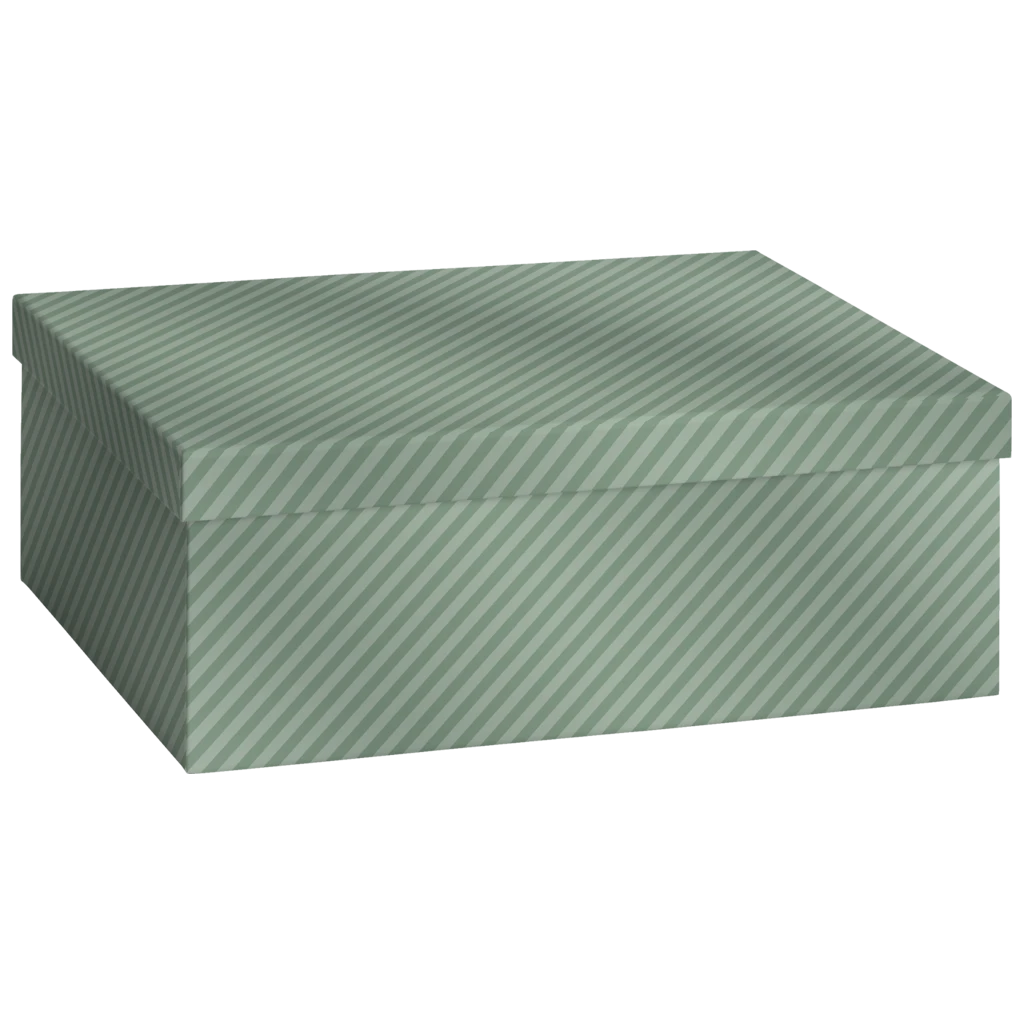 Gift Box “Stribe” | 24×12×33 cm, 120 gsm, sage