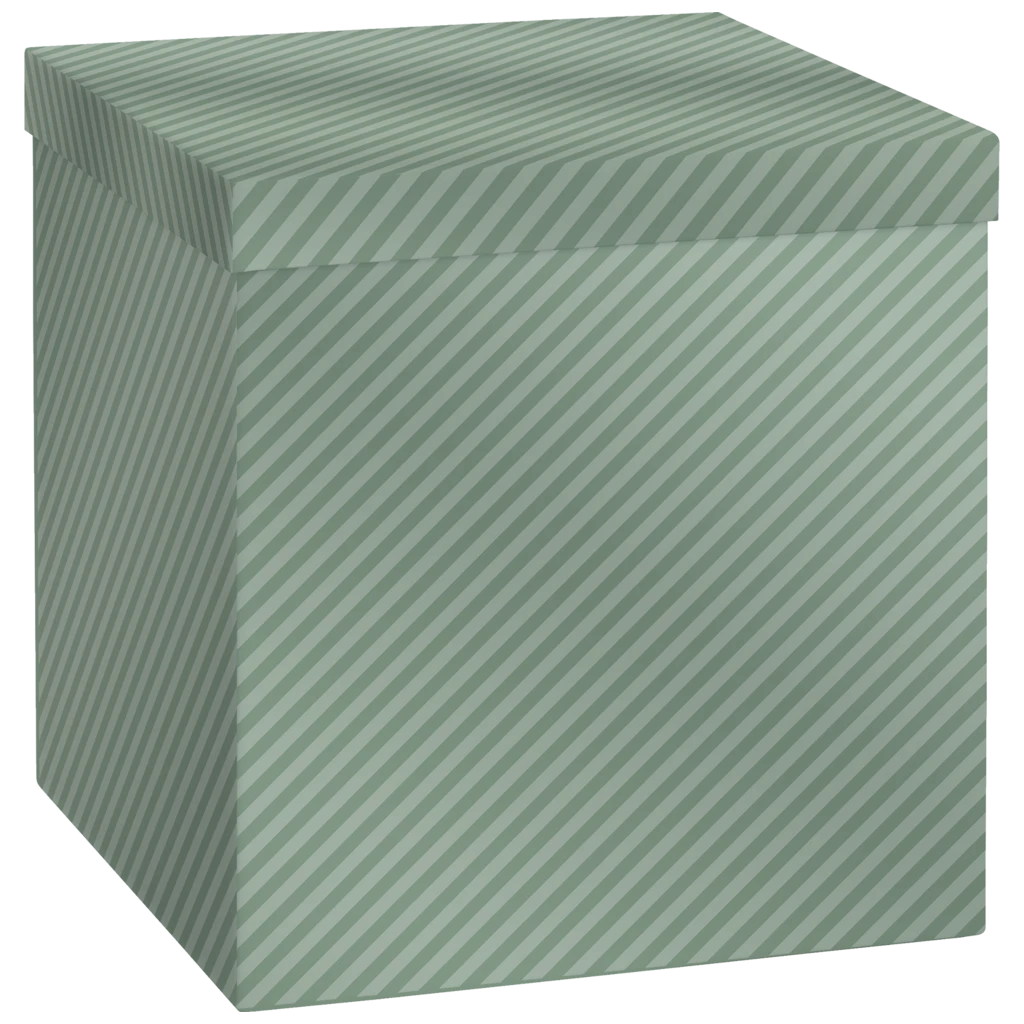 Gift Box “Stribe” | 23×24×23 cm, 120 gsm, sage