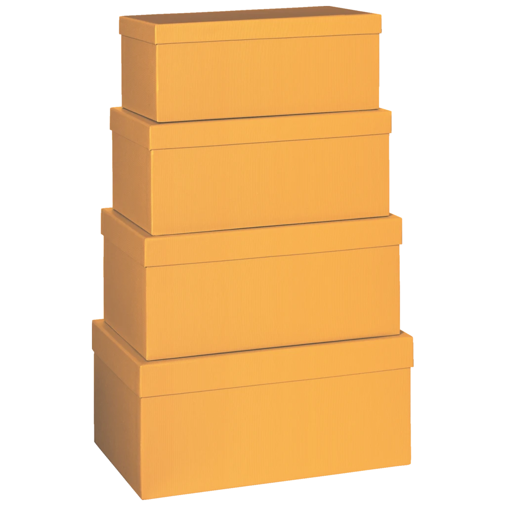 Geschenkboxen-Set One Colour | dunkelorange, 4 Größen