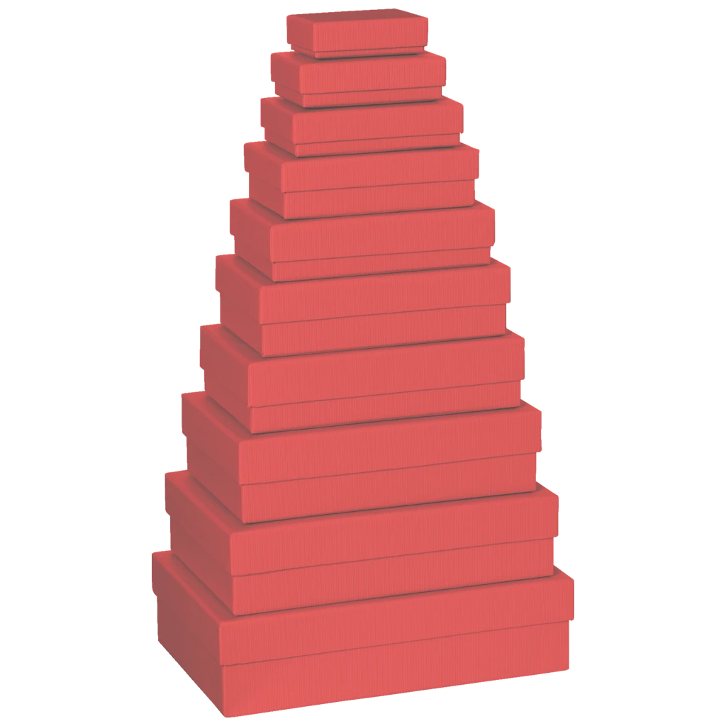 Gift Box One Colour | red, 10 Sizes
