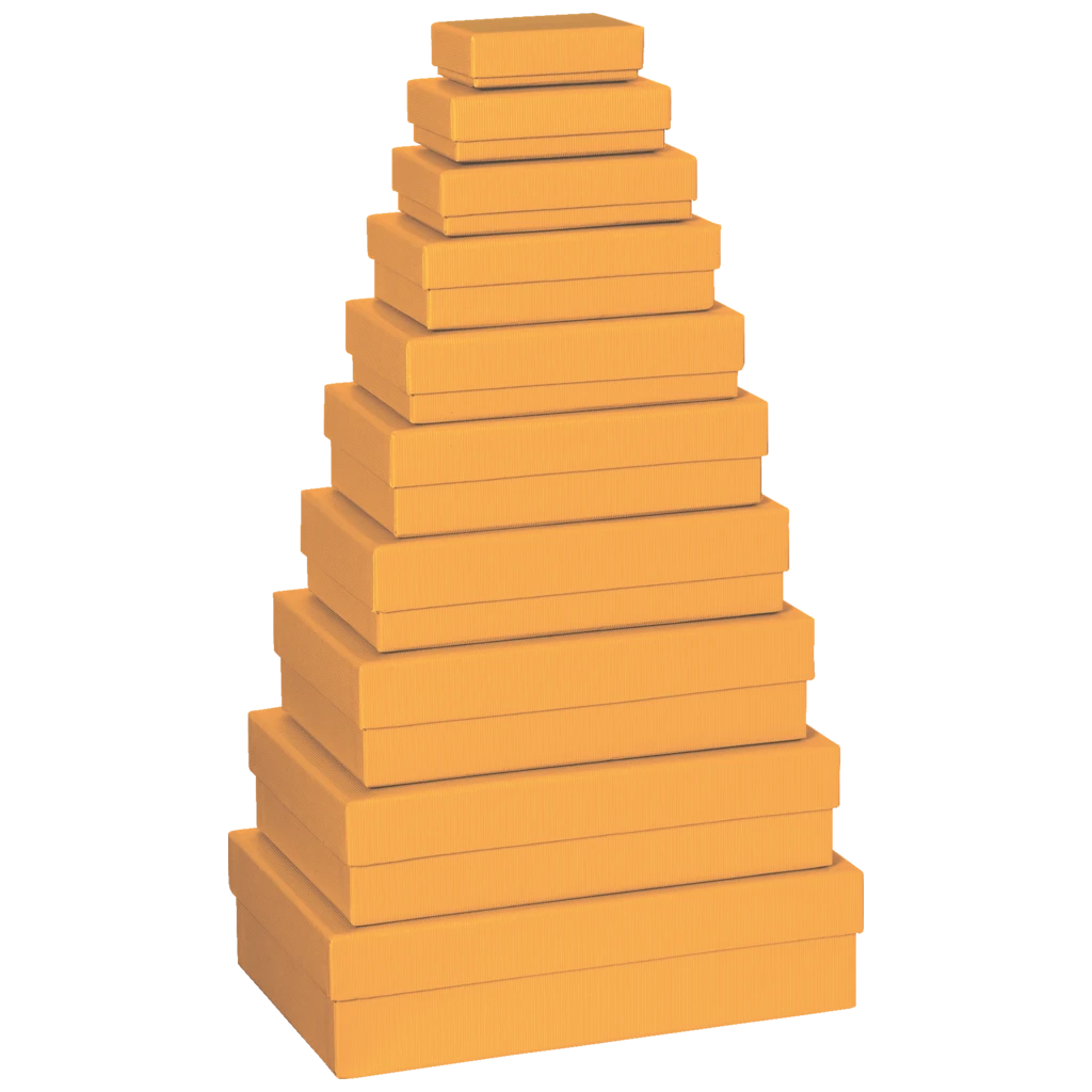 Geschenkboxen-Set One Colour | dunkelorange, 10 Größen