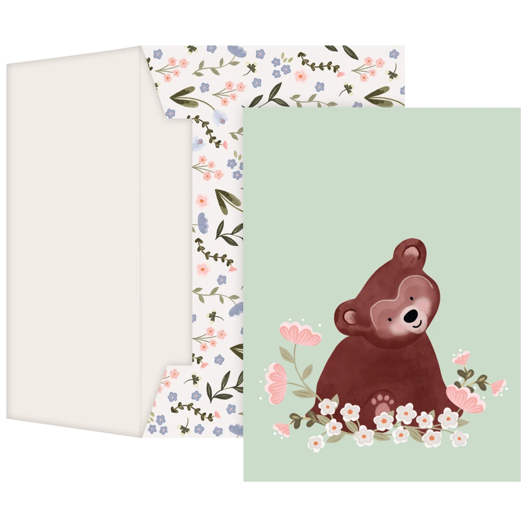 Carte de vœux « Momo » avec enveloppe assortie | vert menthe