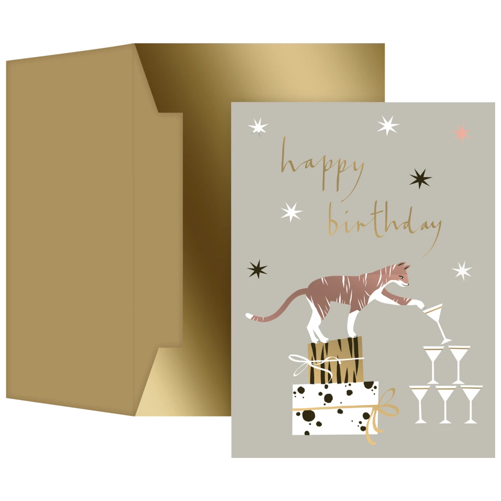 Greeting Card “Valentino” with matching envelope | grey/gold