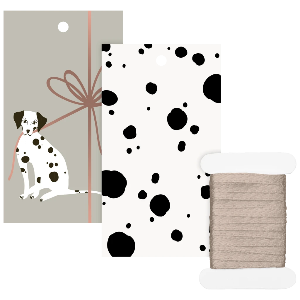 Gift Tag Set “Valentino” | grey/gold