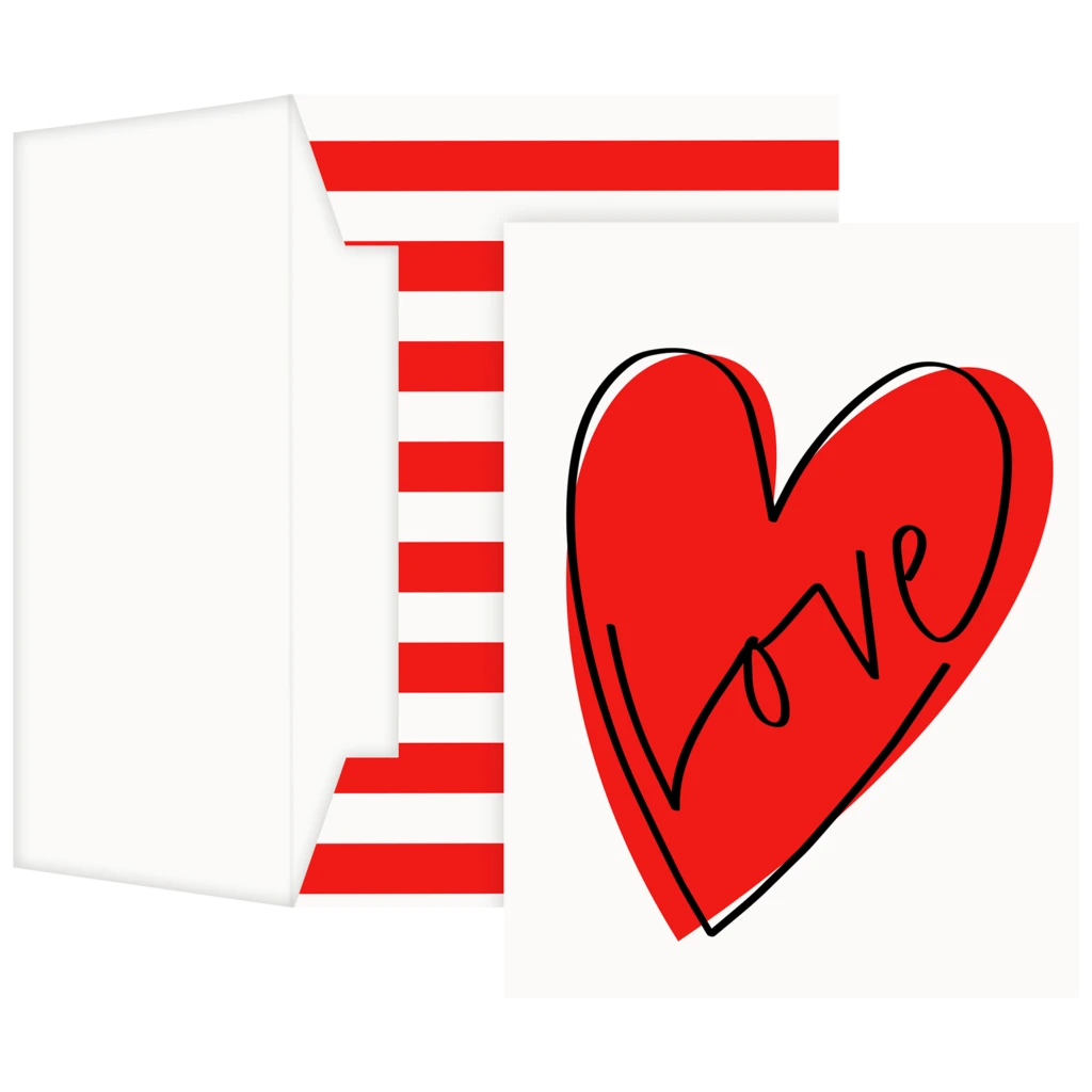 Greeting Card “Riley” with matching envelope | white/red
