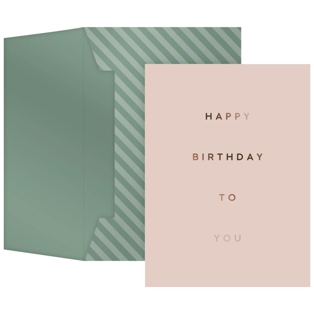 Greeting Card “Stribe” with matching envelope | antique rose/sage
