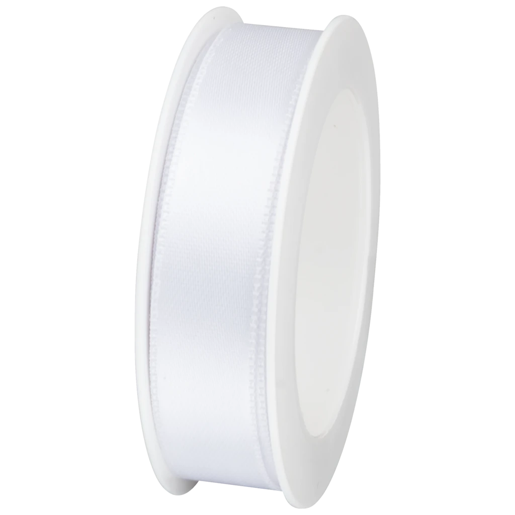 Geschenkband | Satin Polyester, 15 mm × 4 m, weiß