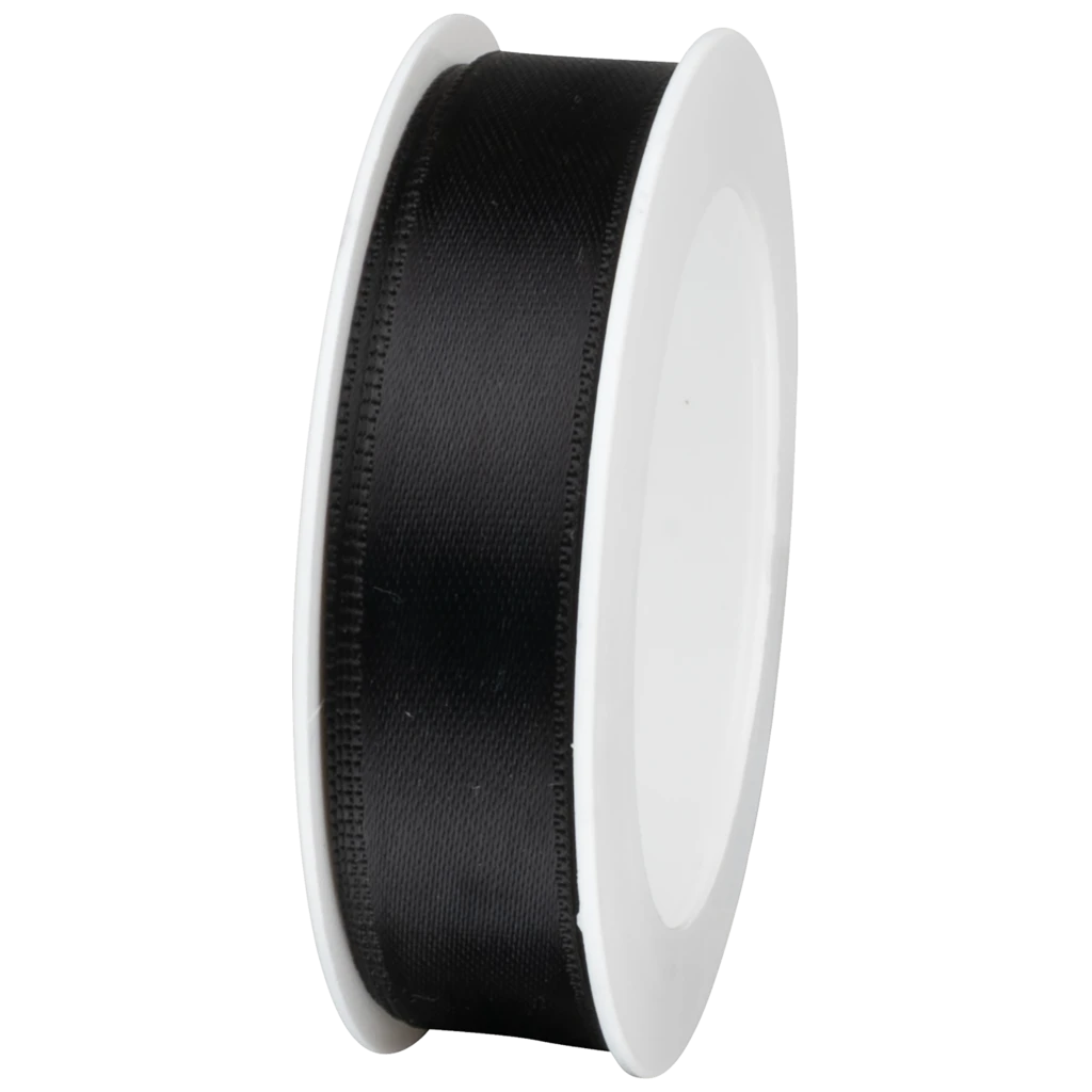Geschenkband | Satin Polyester, 15 mm × 4 m, schwarz