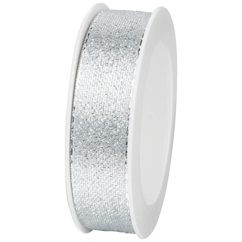 Geschenkband | Satin Polyester, 15 mm × 4 m, silber